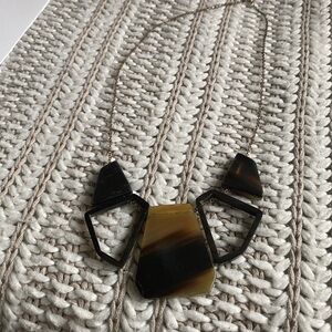 Anthropologie Geometric Black and Brown Necklace